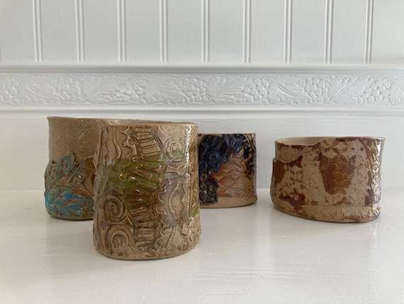 Handmade Stoneware Planter | Small Succulent Pot, Studio Pottery, Unique Texture