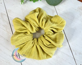 Jumbo Scrunchie, Yellow Green Scrunchie, Mustard Green Scrunchie, Large Scrunchie, Handmade Scrunchie, Hair Accessories, Scrunchies