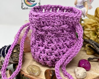 Crystal Pouch, Dice Bag, Dice Pouch, Small Bag for Stones, Runes Pouch, Bag for Crystals, Small Ren Fest Bag, Purple Pink Pouch, Small Pouch