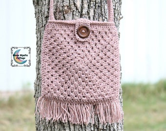 Granny Square Purse, Pink Crossbody Bag, Boho Style Bag, Pink Granny Square Bag, Eco Friendly Bag, Crossbody Purse, Granny Square Bag