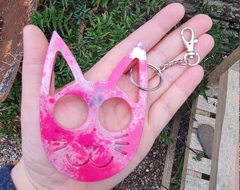 Cat Keychain Self Defense Etsy Uk