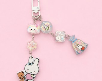 Kawaii Themed Keychains ; Kawaii Pastel Bag Charm, Backpack Accessory