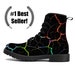 Rainbow Crackle Synthetic Leather Boots 