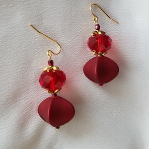 Classy Red Dangle Earrings 15.00