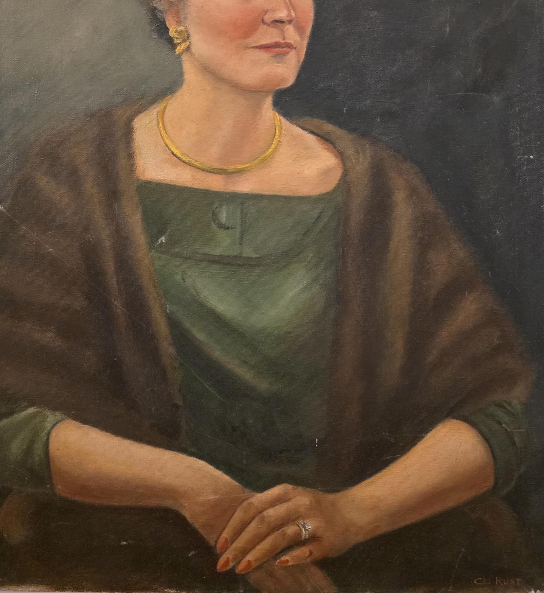 1940年代の美しい女性の肖像画、Rust署名入り - Etsy 日本