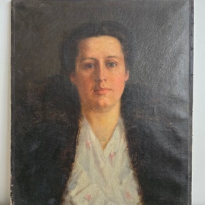 Old Circa 1910&#39;s -1920&#39;s Portrait Painting of a Woman