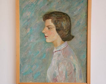 Pretty Vintage Portrait Painting of a Woman