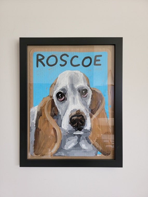 Fishs Eddy Ben Lenovitz Pet Dog Portrait Painting Framed - Etsy