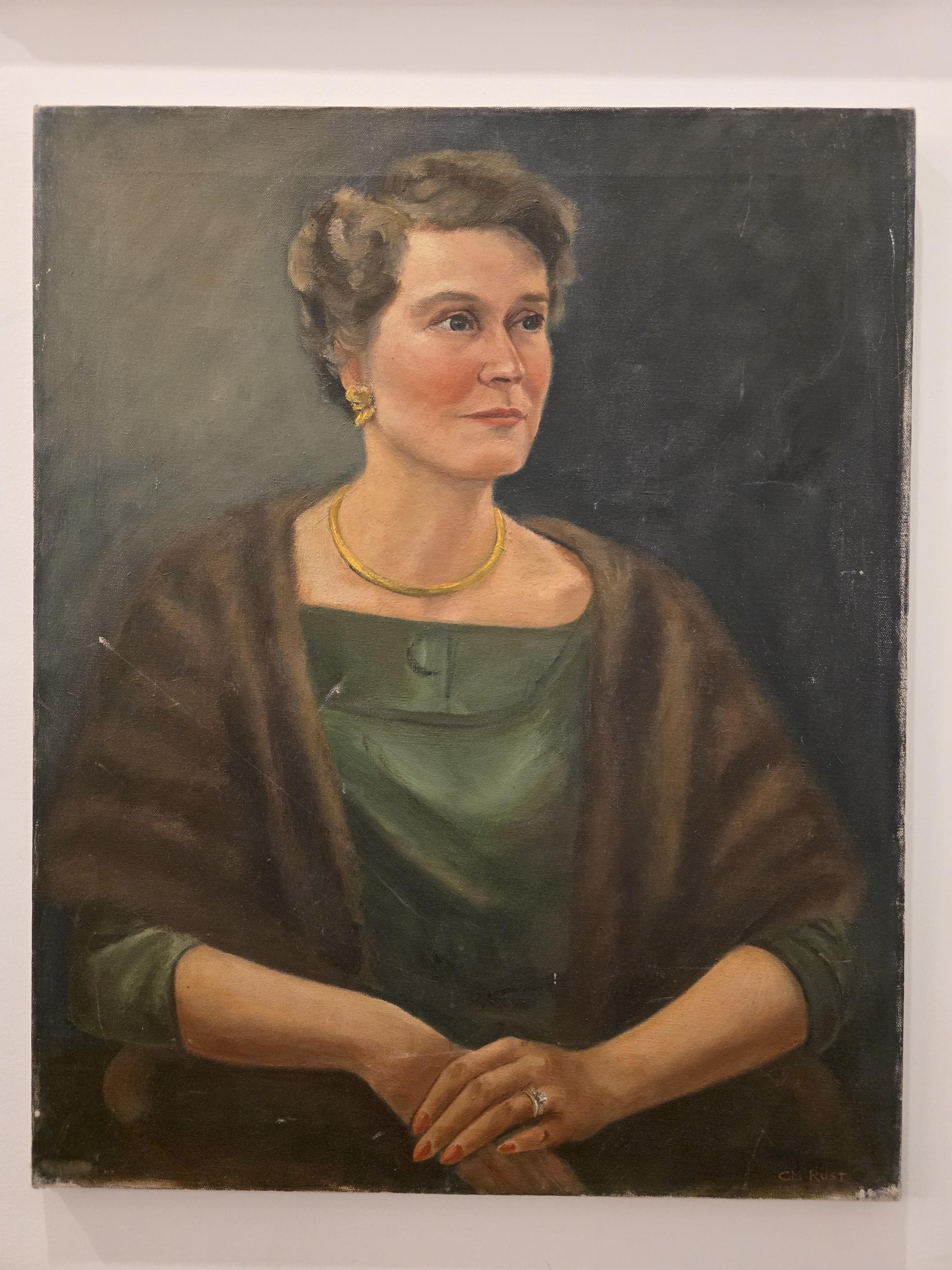 1940年代の美しい女性の肖像画、Rust署名入り - Etsy 日本