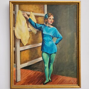 American School Circa 1940s Portrait Painting of a Woman