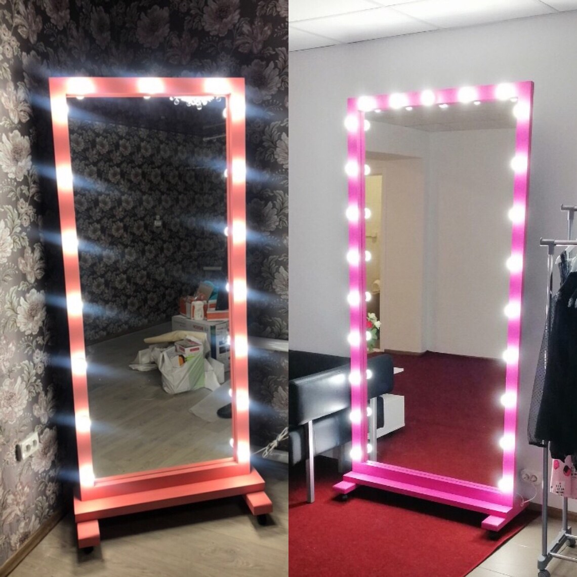 White Vanity espejo de Hollywood con luces gran espejo | Etsy