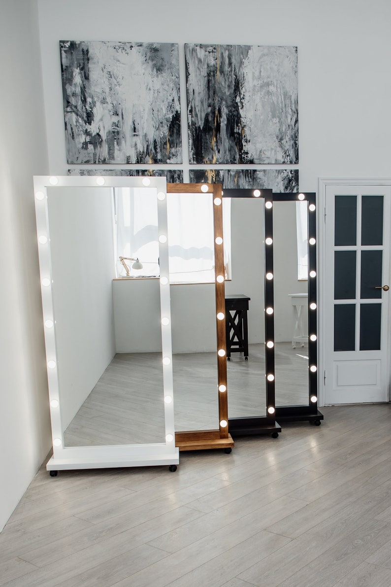 White Vanity espejo de Hollywood con luces gran espejo | Etsy