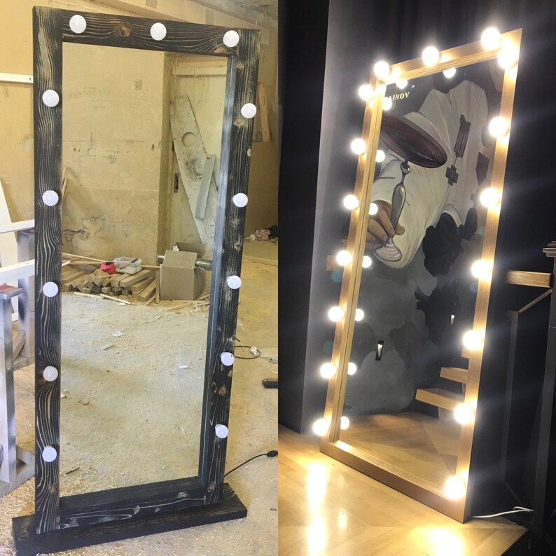 White Vanity espejo de Hollywood con luces gran espejo | Etsy