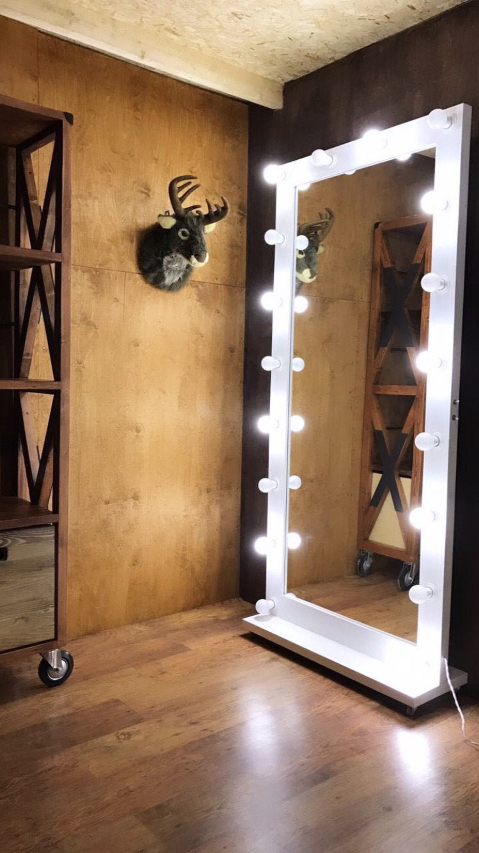White Vanity hollywood mirror with lights large lighted Etsy