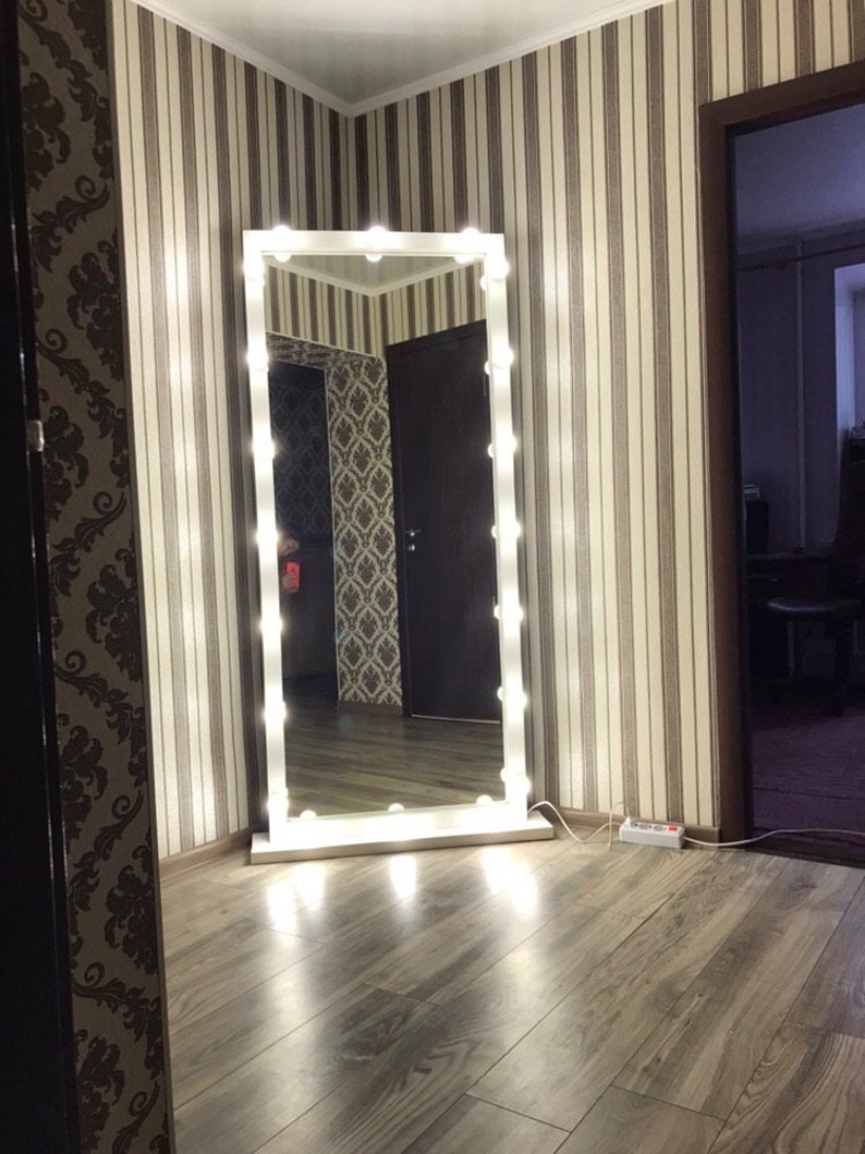 Blanco Vanity hollywood gran espejo iluminado con luz espejo | Etsy