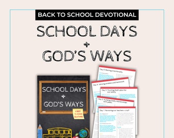 Back to School Devotional, Printable Devotional, bible study for kids, youth bible study for teens, family devotional, Sunday school lessons