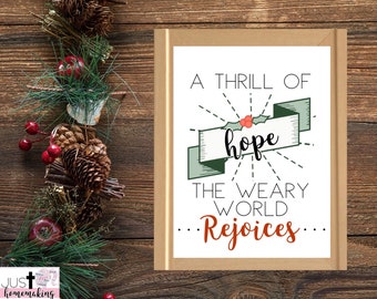Chrismas Decor | Thrill of Hope | Christmas | Farmhouse | Minimalist | Simple | Printable | Digital
