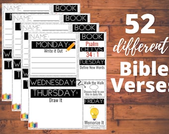 Printable Bible Verse of the Week Worksheet | Memory Verse
