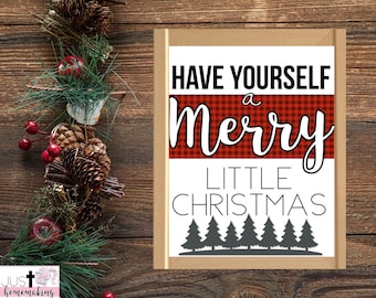 Chrismas Decor | Merry Little Christmas | Farmhouse | Minimalist | Simple | Printable | Digital
