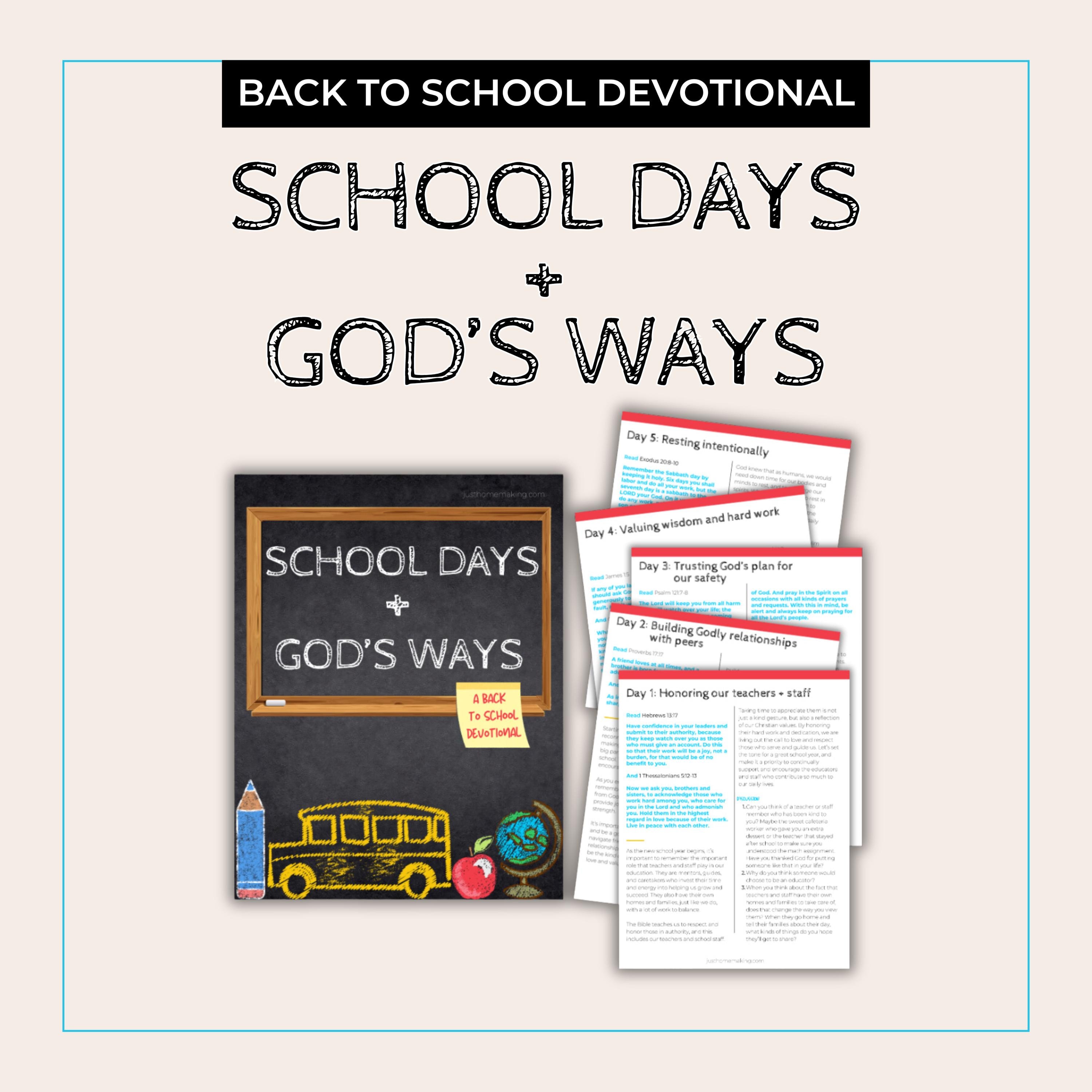 Back to School Devotional, Printable Devotional, Bible Study for Kids