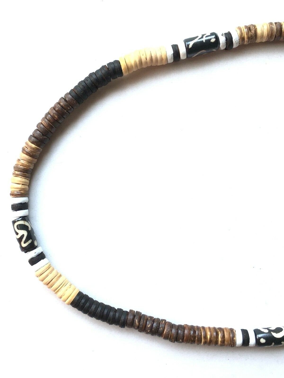 Mens Beaded Choker,surfer Beaded Necklace,wooden Choker,island Necklace
