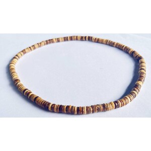 Surfer Necklace Light Brown,Surf Bead Necklace,Necklace Choker Men,Necklace For Men,Wood Bead Necklace,Necklace Men