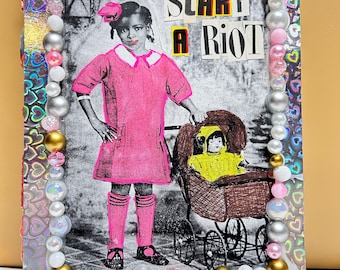 Punk Rock Aesthetic Riot Grrrl Collage Canvas Art Print Home Decor