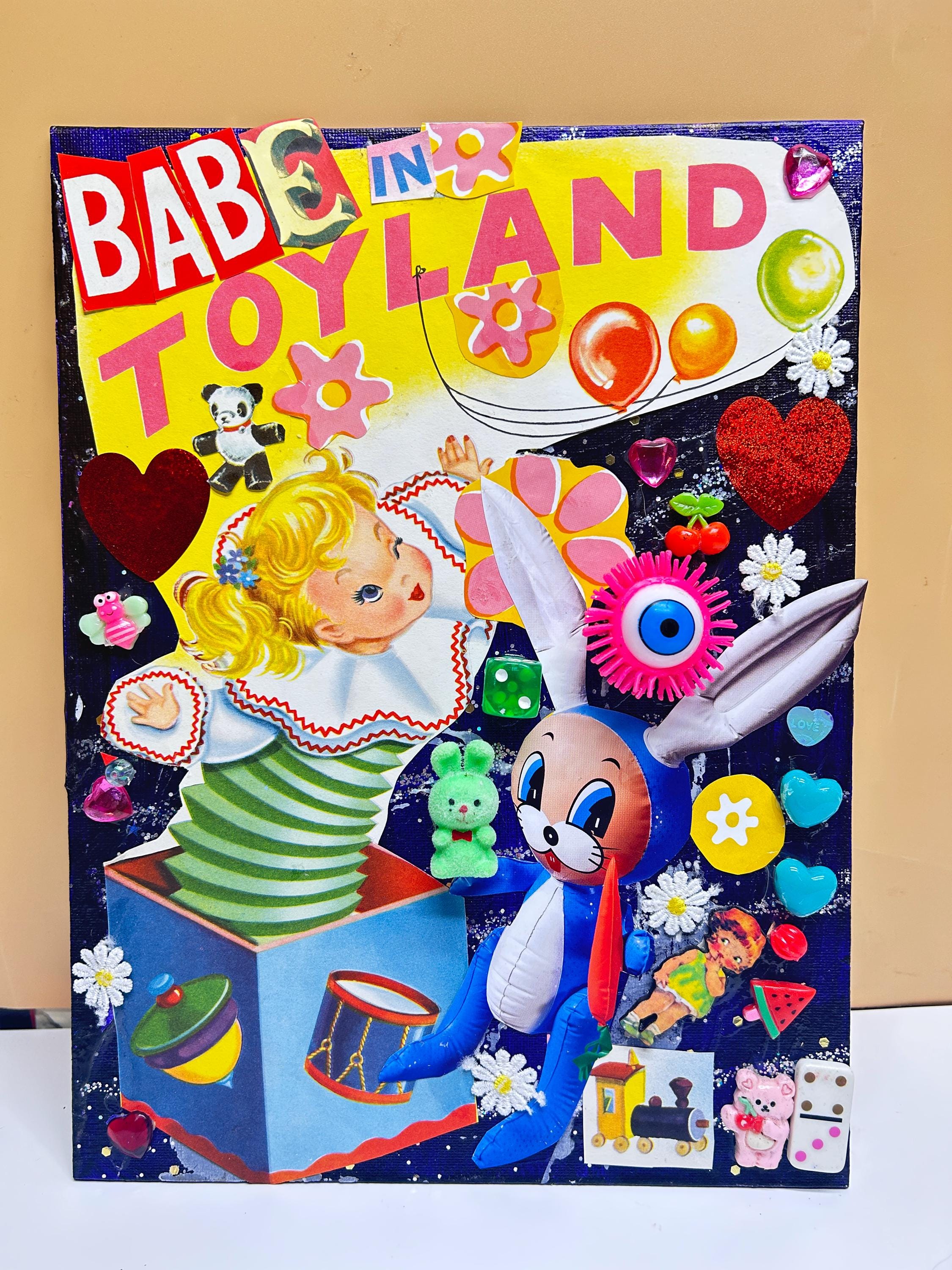 Babe in Toyland- Mixed Media Collage Art Babes in Toyland Kat