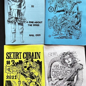 Skurt Cobain- Zine Pack of 4 Zines, Zines About the 1990s, Zine