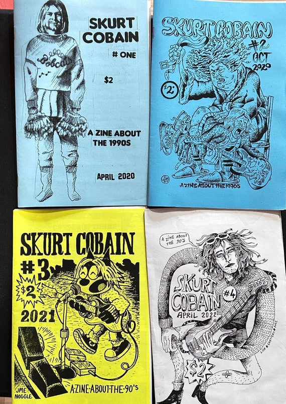 Skurt Cobain- Zine Pack of 4 Zines, Zines About the 1990s, Zine