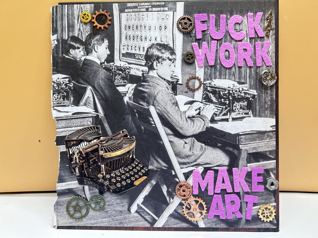 F Work Make Art original Collage - Etsy