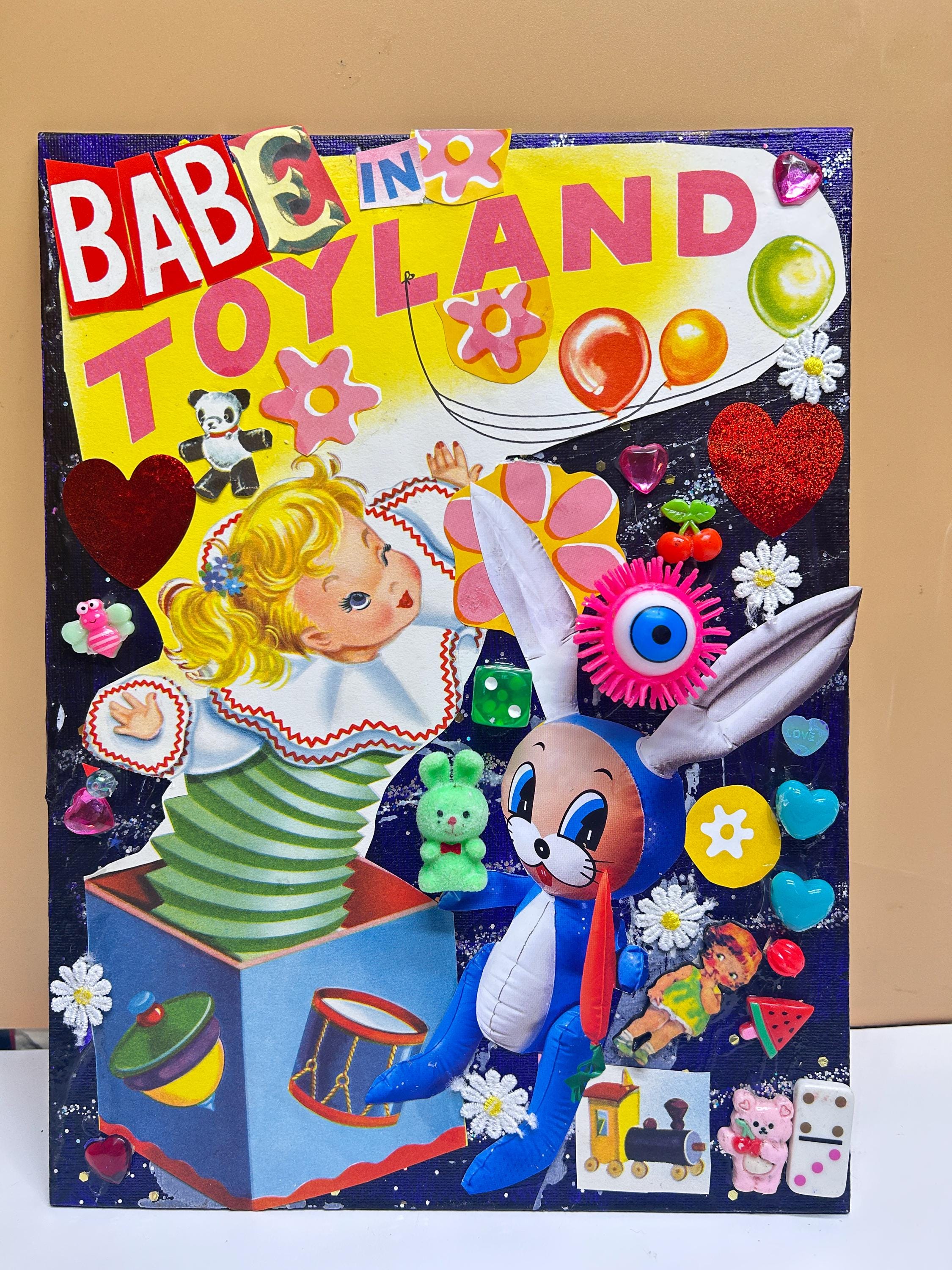 Babe in Toyland- Mixed Media Collage Art Babes in Toyland Kat