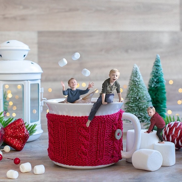 Hot Cocoa Christmas Backdrop, Digital Photoshop Composite