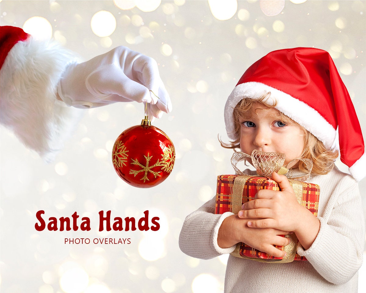 Santa Hands Overlay, Digital Photoshop Composite