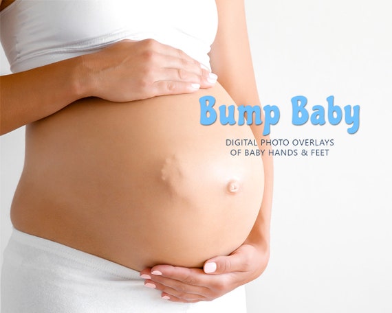 Baby Bump Feet & Hands, Pregnant Belly Overlays 