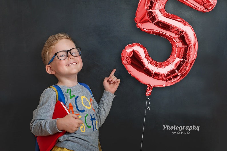 Ballon Nummer Overlays, Foil Mylar Ballons mit Bändern & String Bild 3