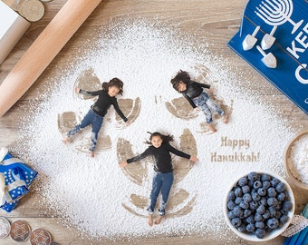 Hanukkah Cookie Backdrop, Flour Snow Angels for Chanukkah