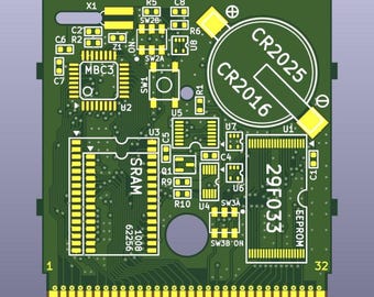 Game Boy Multicart PCB (MBC3, v2.1)