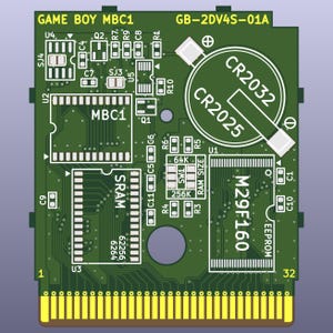ゲームボーイカートリッジ PCB (MBC1、タイプ A)