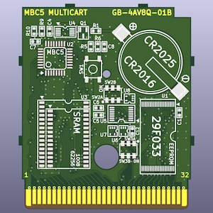ゲームボーイ マルチカート PCB (MBC5、v2.0)
