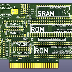 Placa de circuito para cartucho de Super Nintendo - UV básica Protoype (v1.0)