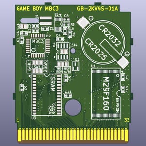ゲームボーイカートリッジ PCB (MBC3、タイプ A)