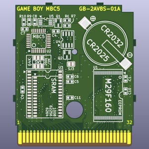 ゲームボーイカートリッジ PCB (MBC5、タイプ A)