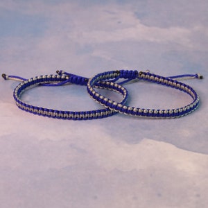 7th Anniversary Gift, Matching Couple Bracelets, Reversible Handwoven Bracelets, Couple Bracelet Set.