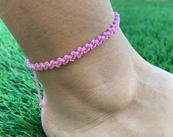 Ankle Bracelet as a Bday gifts for Her, Handmade Anklet, Handwoven Anklet, It is Adjustable and Waterproof Anklet.