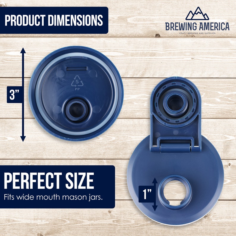 Mason Jar Lids Wide Mouth Plastic 4 Pack Leak Proof With Flip Cap