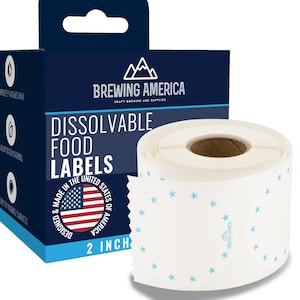 Dissolvable Food Labels For Food Containers Glass, Plastic Or Metal No Scrubbing, No Residue - 2 Inch Round Teal