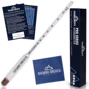 American-Made Alcohol Hydrometer Tester 0-200 Proof & Tralle Pro Series Traceable - For Distilling