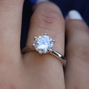 2 Carat Round Cut CZ Engagement Ring, Classic Ring, Wedding Ring, Promise Ring, Promise Ring, Gift For Her