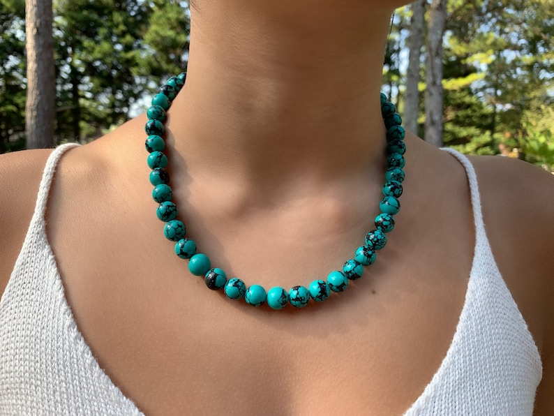 8mm Turquoise Necklace and Earring Set